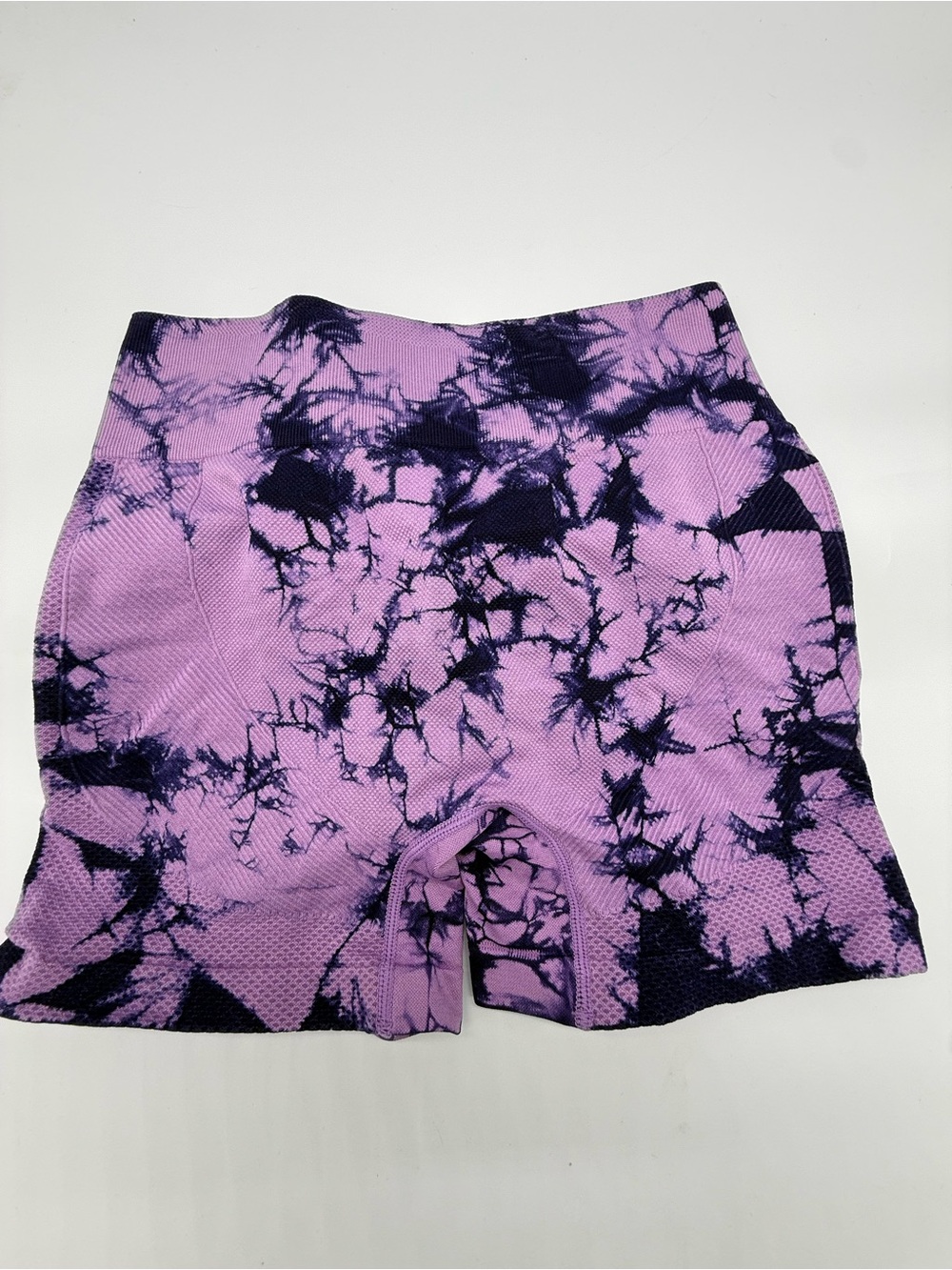 Lavender and Black Tie-Dye Bike Shorts